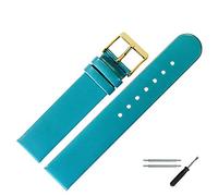 MARBURGER Uhrenarmband 12mm Leder Tuerkis Gold - Montage Set 7611259000220