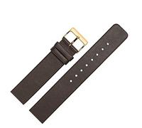 MARBURGER Uhrenarmband 14mm Leder Braun Gold Glatt - Montage Set 7621431000220