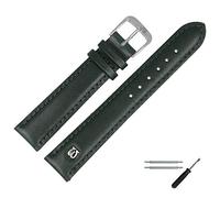 MARBURGER Uhrenarmband 14mm Leder Gruen Silber Glatt Mit Naht - Montage Set 1001460000120