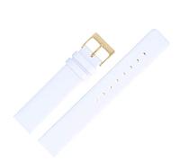 MARBURGER Uhrenarmband 14mm Leder Weiss Gold Glatt - Montage Set 7621420000220