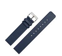MARBURGER Uhrenarmband 16mm Leder Blau Silber Glatt - Montage Set 7621651000120