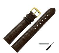 MARBURGER Uhrenarmband 16mm Leder Braun Gold Buffalo Prägung Mit Naht - Montage Set 7601631000220