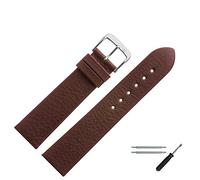 MARBURGER Uhrenarmband 16mm Leder Braun Silber Yak Prägung - Montage Set 5251632000120