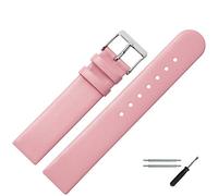 MARBURGER Uhrenarmband 16mm Leder Rose Silber - Montage Set 7611643000120