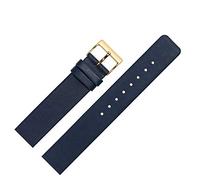 MARBURGER Uhrenarmband 18mm Leder Blau Gold Glatt - Montage Set 7621851000220