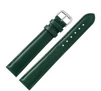 MARBURGER Uhrenarmband 18mm Leder Gruen Silber XL Glatt Mit Naht - Montage Set 6601861000120