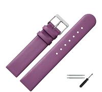 MARBURGER Uhrenarmband 20mm Leder Lila Silber - Montage Set 7612055000120