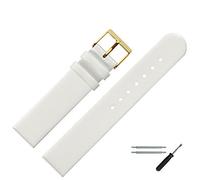 MARBURGER Uhrenarmband 20mm Leder Weiss Gold - Montage Set 7612020000220