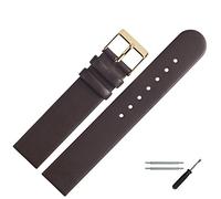 MARBURGER Uhrenarmband 22mm Leder Braun Gold - Montage Set 7612231000220