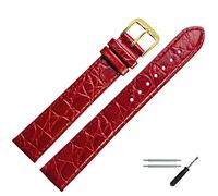 MARBURGER Uhrenarmband 22mm Leder Rot Gold XL Kroko Prägung Mit Naht - Montage Set 6812240000220