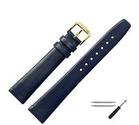 MARBURGER Uhrenarmband 8mm Leder Blau Gold Glatt - Montage Set 7100850000220
