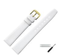 MARBURGER Uhrenarmband 8mm Leder Weiss Gold Glatt - Montage Set 7100820000220