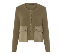 Marc Aurel - Strickjacke mit Satin-Taschen khaki - Gr. - 40