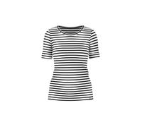 Marc Cain Additions - Ringel-T-Shirt aus Baumwoll-Ripp white and black - Gr. - 38