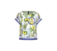 Marc Cain Additions - Viskosebluse mit mediterranem Print white - Gr. - 38