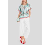 Marc Cain Bluse aus Seide mit Allover-Print in Hellblau, Größe 36