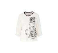 Marc Cain - Blusenshirt mit Leo-Print - Größe 40 - weiß