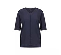 Marc Cain Essentials - Blusenshirt aus Material-Mix midnight blue - Gr. - 46