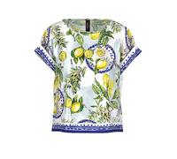Marc Cain Relaxed Fit T-Shirt aus reiner Viskose mit floralem Allover-Print in Weiss, Größe 34