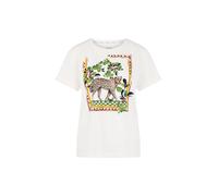 Marc Cain Collections - Baumwoll-Shirt mit Leo-Motiv off-white - Gr. - 42