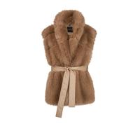 Marc Cain Collections - Fake-Fur-Weste mit gesteppter Rückseite tannin - Gr. - 36