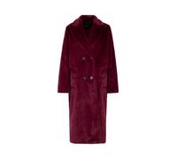 Marc Cain Regular Fit Mantel aus Teddyfell in Maxilänge in Bordeaux, Größe 38