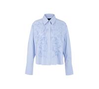 Marc Cain Collections - Gestreifte Bluse mit Blumendetails magical blue - Gr. - 42