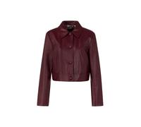 Marc Cain Collections - Kurze Lederjacke mit Kragen bright maroon - Gr. - 40