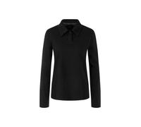 Marc Cain Collections - Langarm-Poloshirt aus Baumwolle black - Gr. - 38