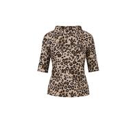 Marc Cain Collections - Trendiges T-Shirt mit Leo-Print soft cappuccino - Gr. - 44