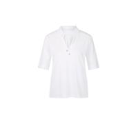 Marc Cain Collections - Unifarbenes Poloshirt mit Kordel-Detail white - Gr. - 44