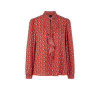 Marc Cain Regular Fit Bluse im Allover-Look mit Volants in Rot, Größe 42