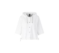 Marc Cain Damen Kapuzenjacke aus Baumwoll-Modal-Mix, weiss, Gr. 38