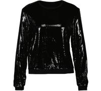 Marc Cain Damen Langarm Sweatshirt mit Glitzerstoff schwarz (DE/NL/SE/PL, Numerisch, 38, Regular, Regular, Schwarz)