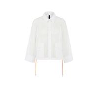 Marc Cain Damen Strickjacke mit Lochmuster, weiss, Gr. 36