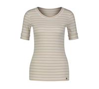 Marc Cain Damen T-Shirt aus Baumwoll-Ripp, offwhite, Gr. 36