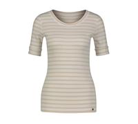 Marc Cain Damen T-Shirt aus Baumwoll-Ripp, offwhite, Gr. 38