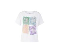 Marc Cain Damen T-Shirt aus Baumwolle, weiss, Gr. 46
