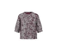 Marc Cain Relaxed Fit T-Shirt aus Viskose-Mix mit Allover-Animal-Print in Bordeaux, Größe 38