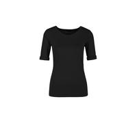 Marc Cain Essentials - Rundhals-Shirt mit halben Ärmeln black - Gr. - 38