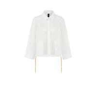 Marc Cain Damen Strickjacke mit Lochmuster, weiss, Gr. 36