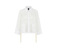Marc Cain Damen Strickjacke mit Lochmuster, weiss, Gr. 42