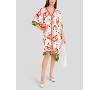 Marc Cain Knielanges Kleid mit durchgehender Knopfleiste in Koralle, Größe 36