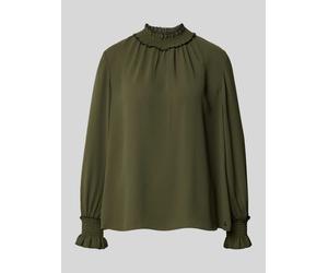 Marc Cain Loose Fit Langarmbluse mit Mock Neck in Khaki, Größe 42