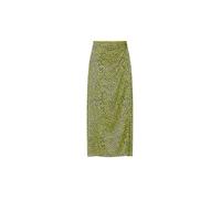 Marc Cain Collections Midirock mit Leo-Print Viskose-Mix mit Seiden-Anteil Apfel Größe 36
