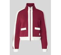 Marc Cain Regular Fit Sweatjacke mit Stehkragen in Kirsche, Größe 44