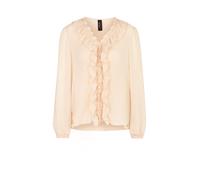 Marc Cain Bluse mit Rüschen und V-Ausschnitt in Beige, Größe 38
