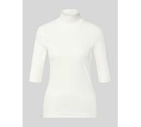 Marc Cain Slim Fit T-Shirt mit Rollkragen in Offwhite, Größe 46