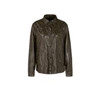Marc Cain Damen Hemdbluse aus Kunstleder, oliv, Gr. 40