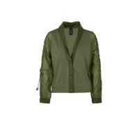 Marc Cain Relaxed Fit Leichte Jacke im Material-Mix in Oliv, Größe 38